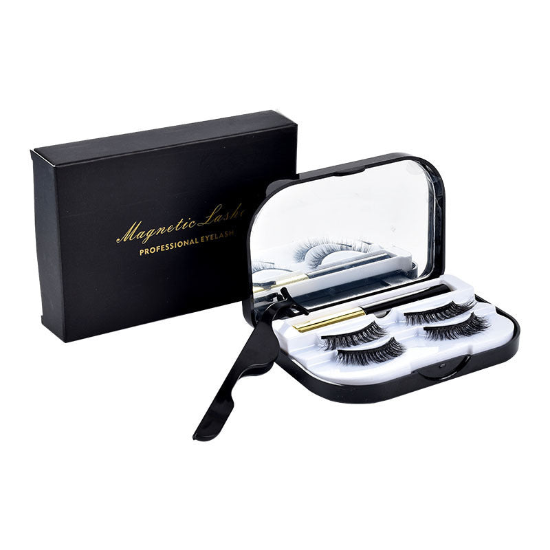 JMT-675978 Magnetic Eyeliner and Eyelashes Gift Set - 2 Pairs of Man-Made Fiber Lashes