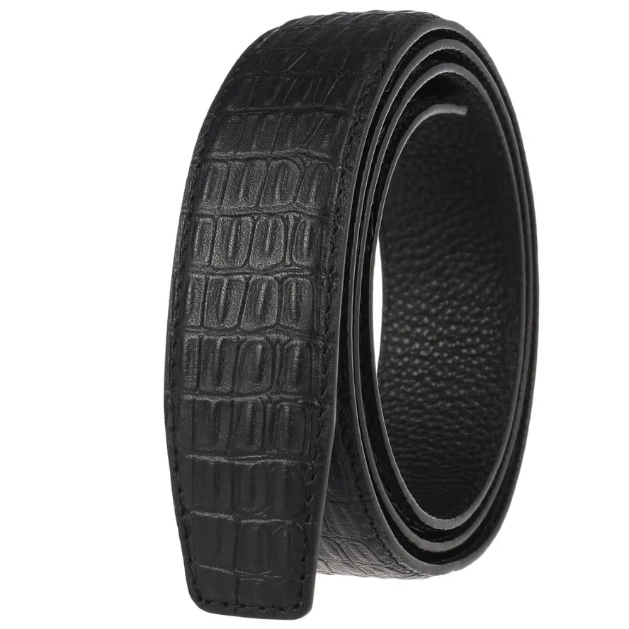 JMT-676618 Boys' Cowhide Automatic Buckle Belt - Durable First Layer Leather Accessory