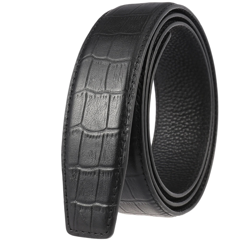 JMT-676618 Boys' Cowhide Automatic Buckle Belt - Durable First Layer Leather Accessory