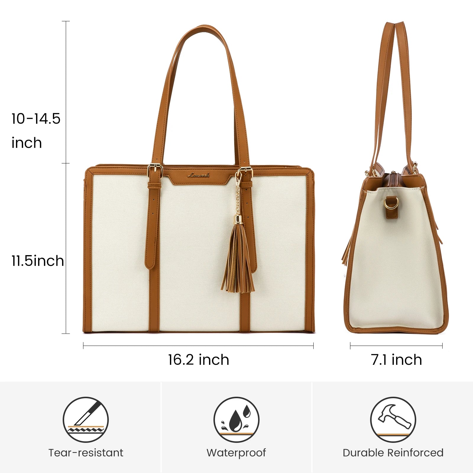 JMT-676682 Large Capacity Waterproof Laptop Tote Bag for Women - Fits 15.6 Inch Laptops, Ideal for Office Use