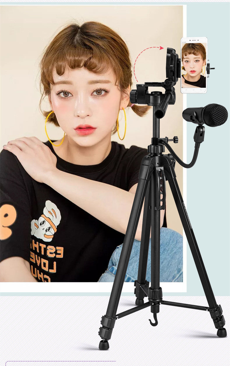 JMT-676874 Aluminum Alloy Tripod Head Set for Micro SLR Cameras and Mobile Phones - Maximum Load 2-5 kg - Black