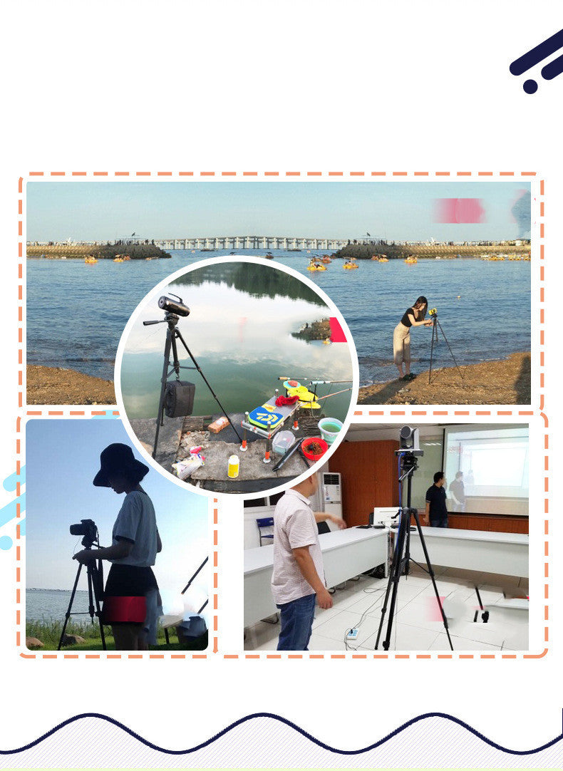 JMT-676874 Aluminum Alloy Tripod Head Set for Micro SLR Cameras and Mobile Phones - Maximum Load 2-5 kg - Black