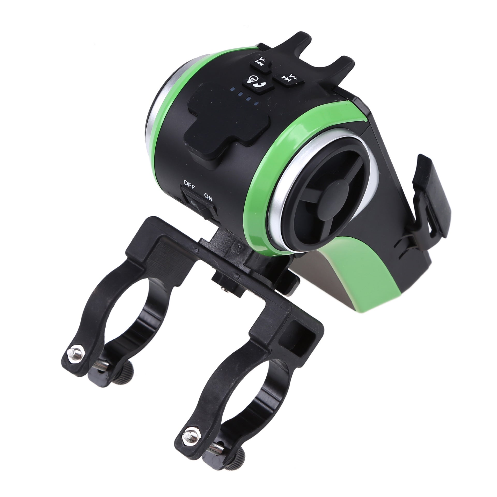 JMT-676938 5-in-1 LED Bicycle Light with Bluetooth Speaker, MP3 Player, Power Bank, and Phone Holder