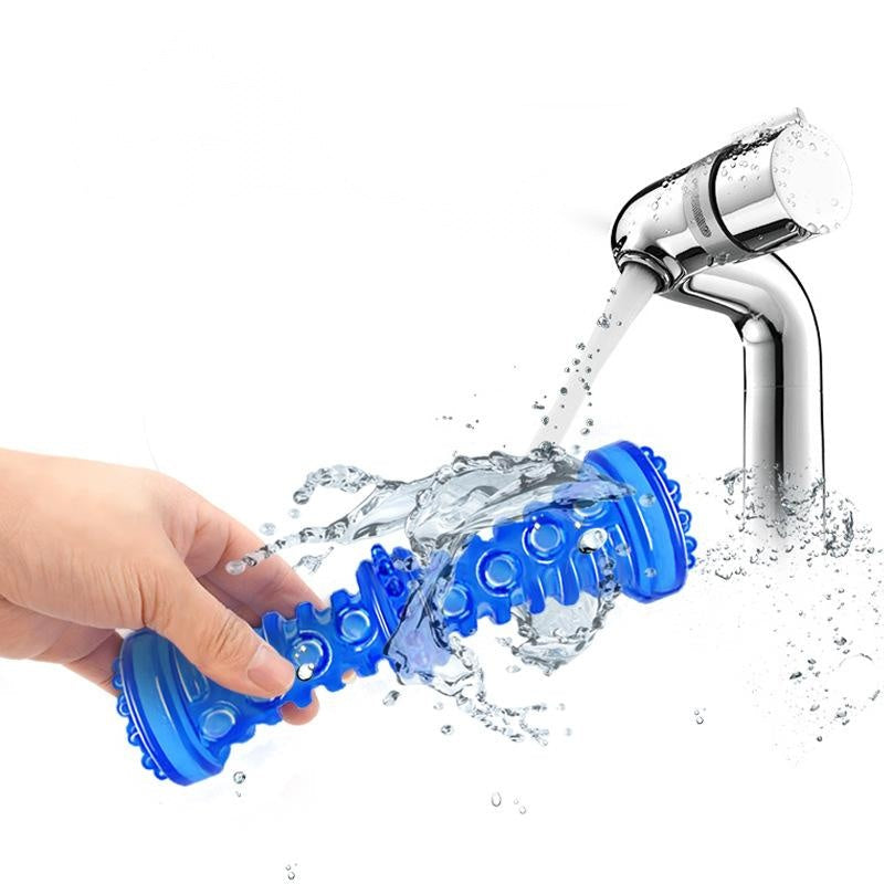 JMT-677002 TPR Sounding Pet Toy Molar Stick - Durable Chew Toy in Peacock Blue and Orange, Available in Small and Large Sizes