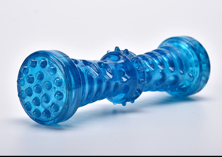 JMT-677002 TPR Sounding Pet Toy Molar Stick - Durable Chew Toy in Peacock Blue and Orange, Available in Small and Large Sizes