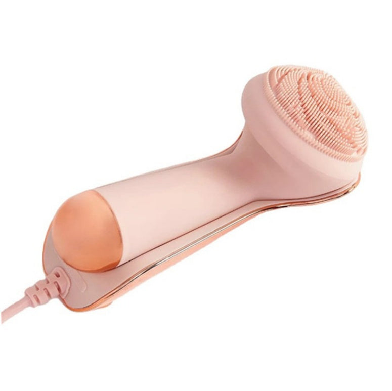 JMT-677002 Ultrasonic Pink Silicone Electric Cleansing Device with Waterproof Design and Four Modes