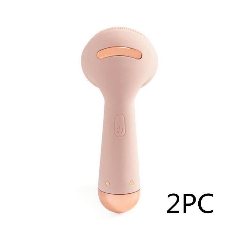 JMT-677002 Ultrasonic Pink Silicone Electric Cleansing Device with Waterproof Design and Four Modes