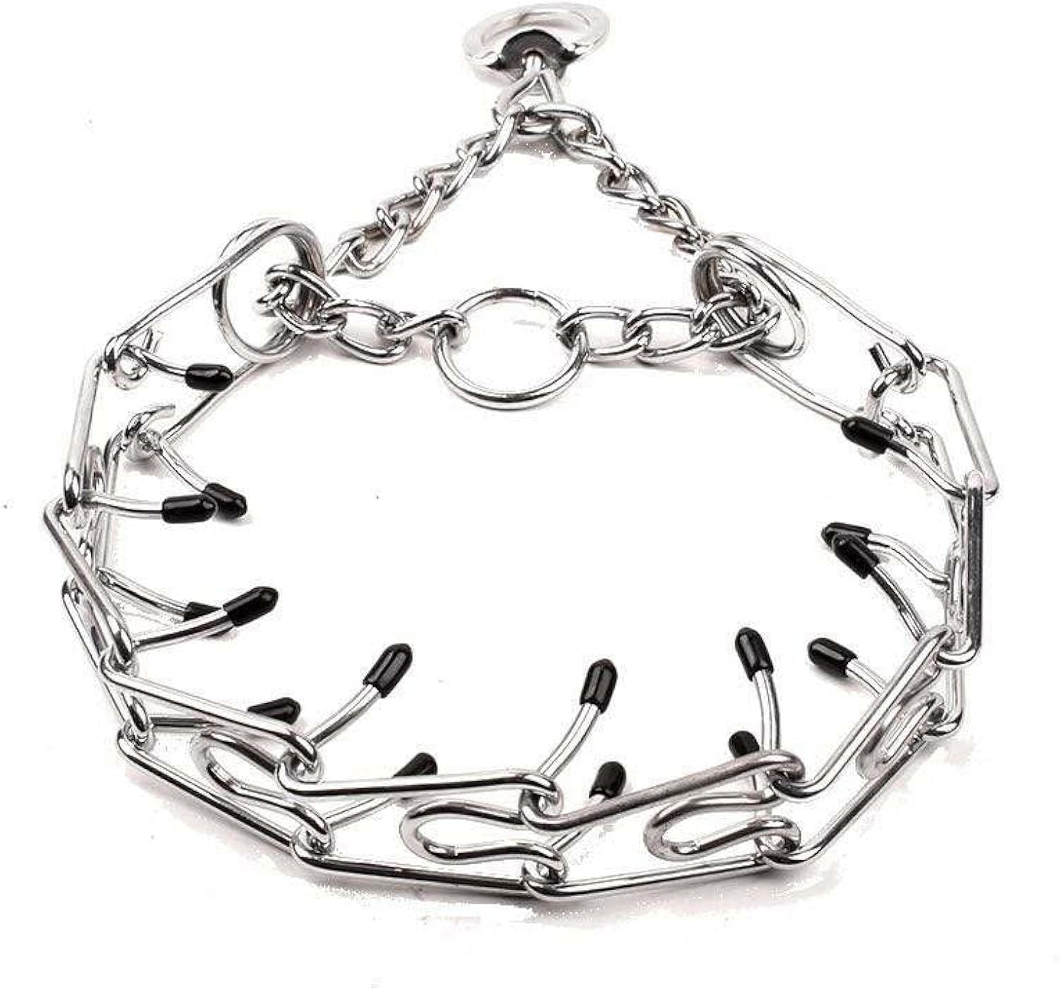 JMT-677194 Adjustable Stainless Steel Dog Prong Collar with Comfort Rubber Tips for Medium and Small Dogs