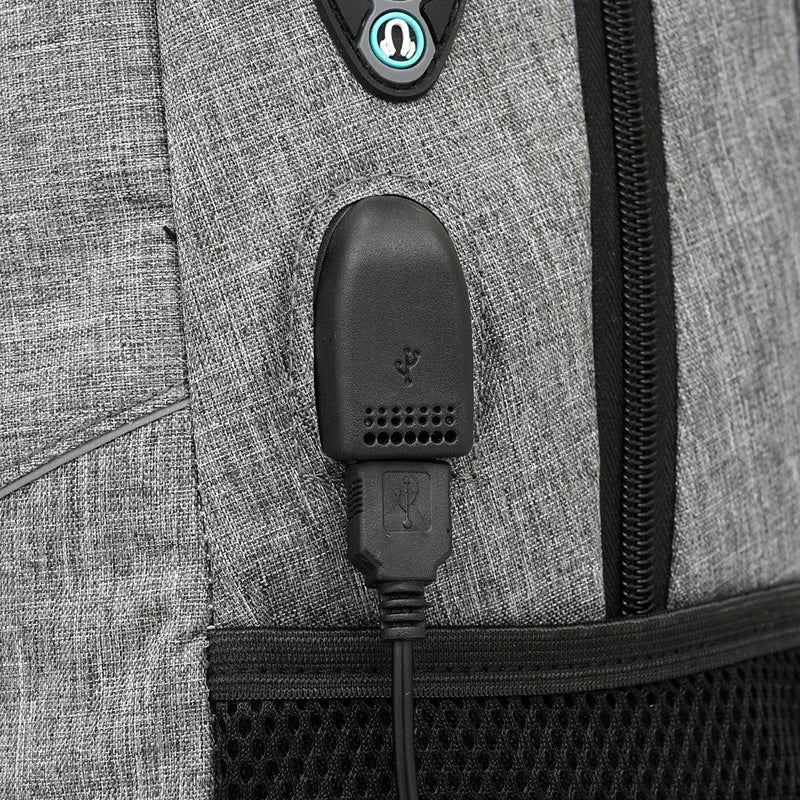 JMT-677194 Waterproof Large Capacity School and Travel Backpack with USB Charging and Headphone Jack