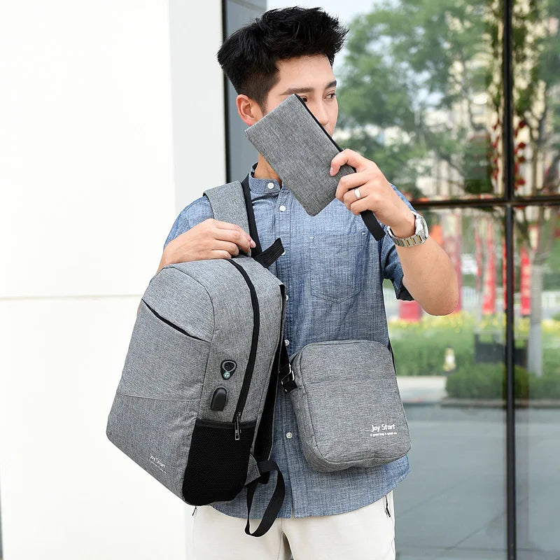JMT-677194 Waterproof Large Capacity School and Travel Backpack with USB Charging and Headphone Jack