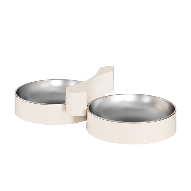 JMT-677322 Automatic Double Bowl Pet Feeder for Cats and Dogs - Available in White, Black, and Brown