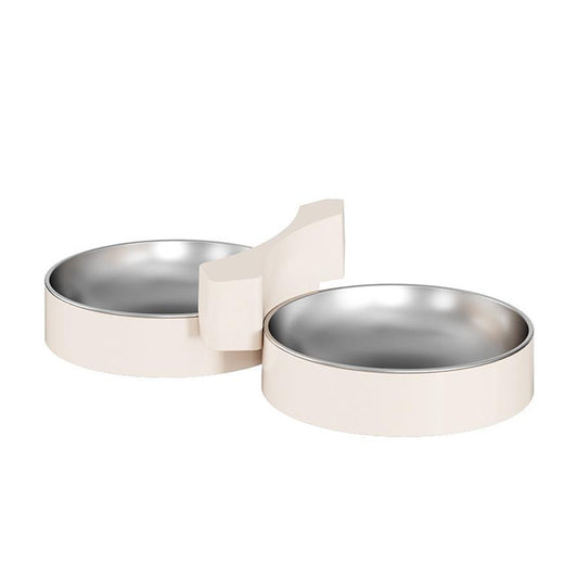 JMT-677322 Automatic Double Bowl Pet Feeder for Cats and Dogs - Available in White, Black, and Brown