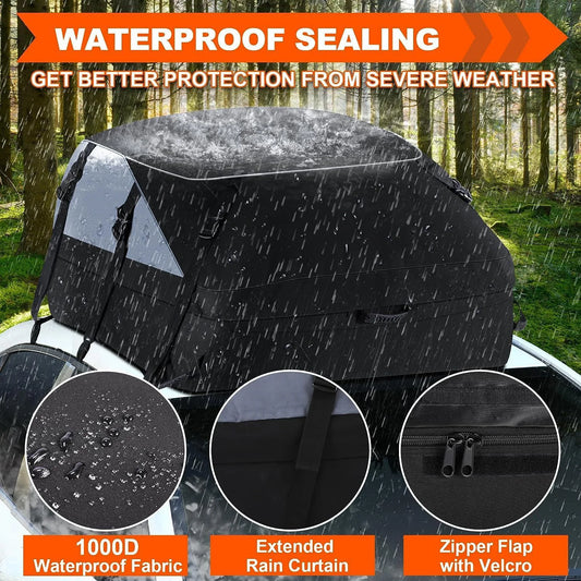 JMT-677642 20 Cubic Feet Waterproof Car Roof Bag with Tie-Down Strap for Secure Transportation