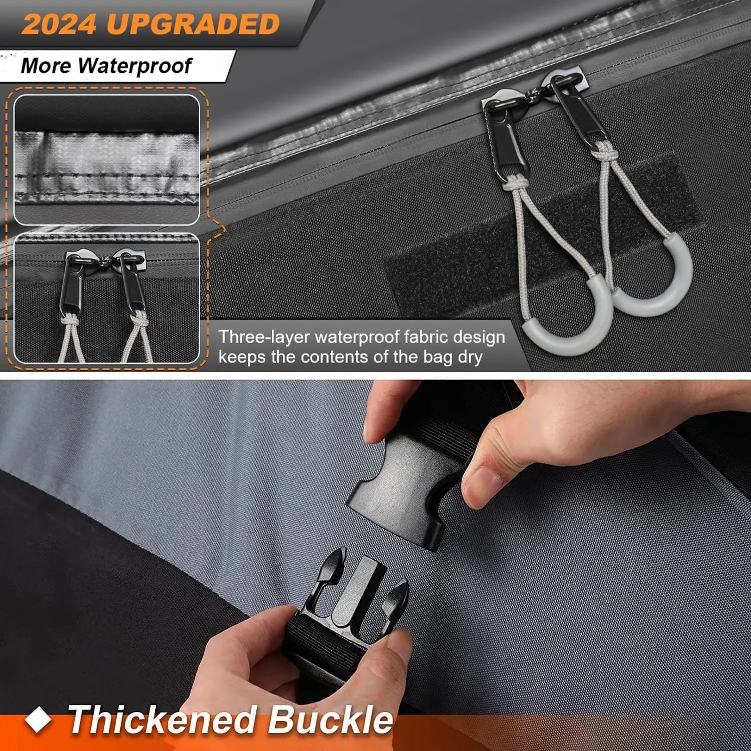 JMT-677642 20 Cubic Feet Waterproof Car Roof Bag with Tie-Down Strap for Secure Transportation