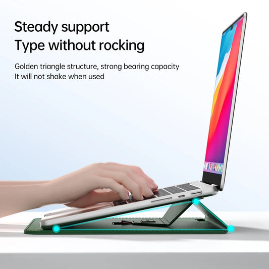 JMT-677834 Leather Laptop Sleeve with Stand for MacBook Air & Pro (14-15 Inch)