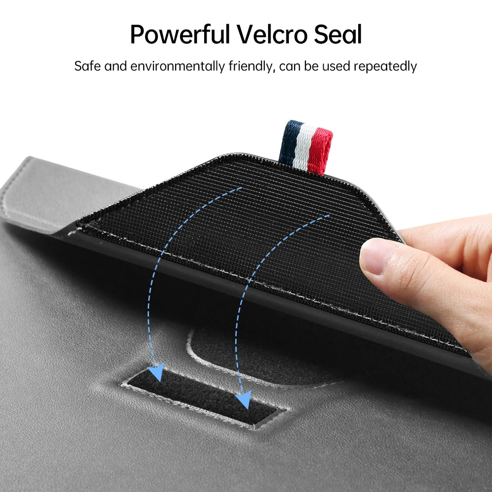 JMT-677834 Leather Laptop Sleeve with Stand for MacBook Air & Pro (14-15 Inch)