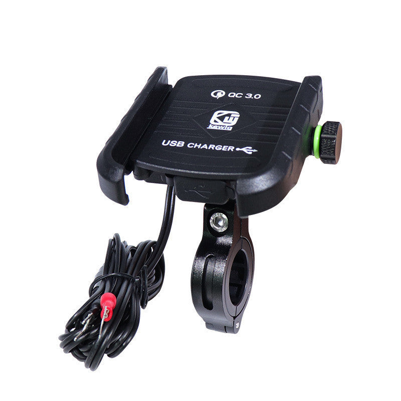 JMT-678026 Fast Charging Motorcycle Phone Holder for 3.5-6.5 Inch Devices - Adjustable Bracket with 150cm Cable and Durable PA66+GF Material