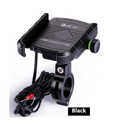 JMT-678026 Fast Charging Motorcycle Phone Holder for 3.5-6.5 Inch Devices - Adjustable Bracket with 150cm Cable and Durable PA66+GF Material