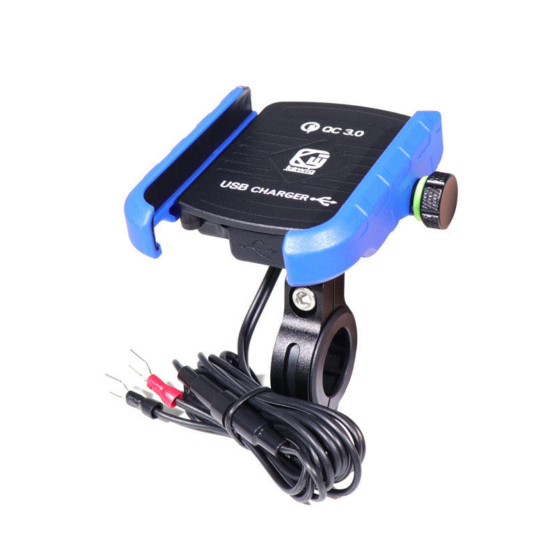 JMT-678026 Fast Charging Motorcycle Phone Holder for 3.5-6.5 Inch Devices - Adjustable Bracket with 150cm Cable and Durable PA66+GF Material