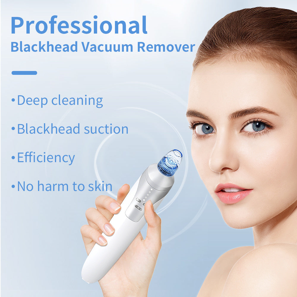 JMT-678154 Electric Blackhead Removal Device with Vacuum Suction - Includes 4 Replaceable Heads, Base Charging, and Instruction Manual