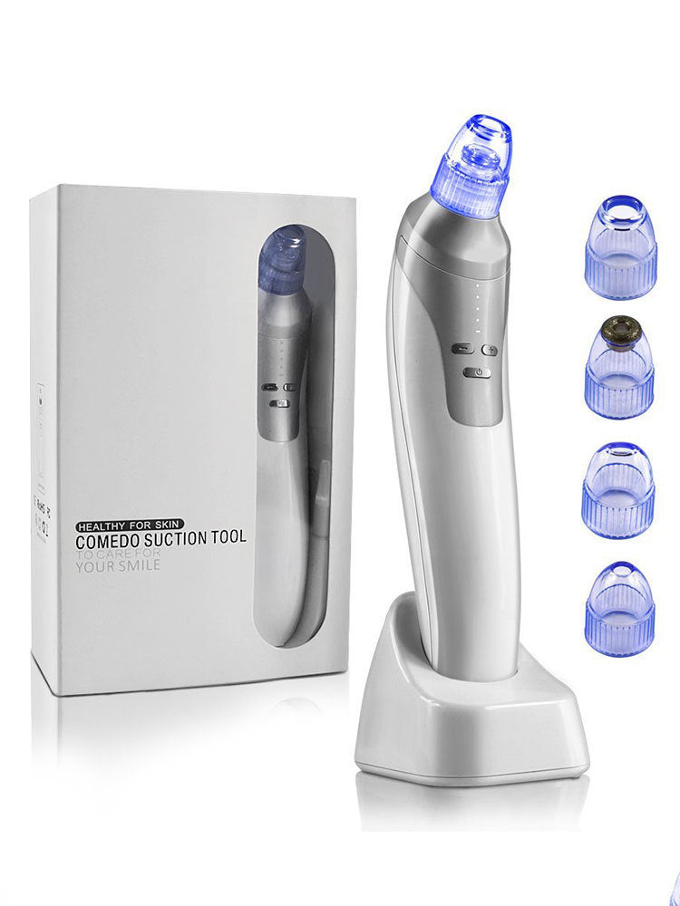 JMT-678154 Electric Blackhead Removal Device with Vacuum Suction - Includes 4 Replaceable Heads, Base Charging, and Instruction Manual