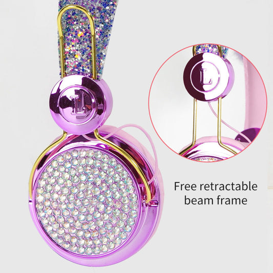 JMT-678154 Plush Hair Ball Wired Headphones with Active Noise Cancellation and Microphone