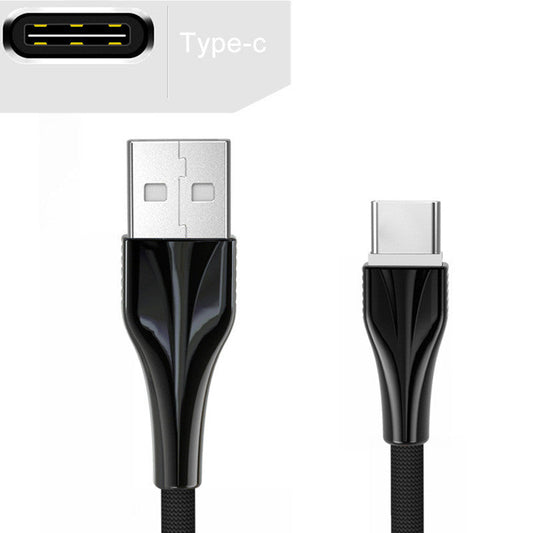 JMT-678346 Aluminum Alloy Braided Mobile Phone Data Cable - 1m, Fast Charging, Compatible with TYPE-C, Micro USB, Apple