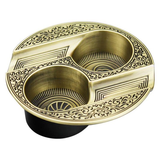 JMT-678346 Retro Metal Cigar Ashtray with Double Slots - Easy to Clean and Durable