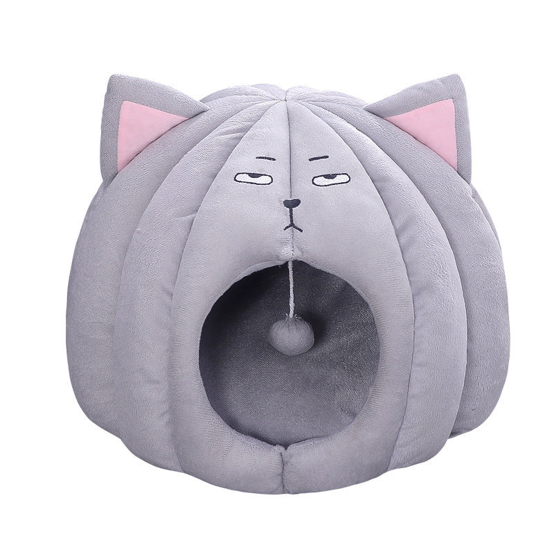 JMT-678474 Pet Nest for Cats and Dogs - Soft Short Plush with PP Cotton Fill, Ideal Enclosed Litter Space
