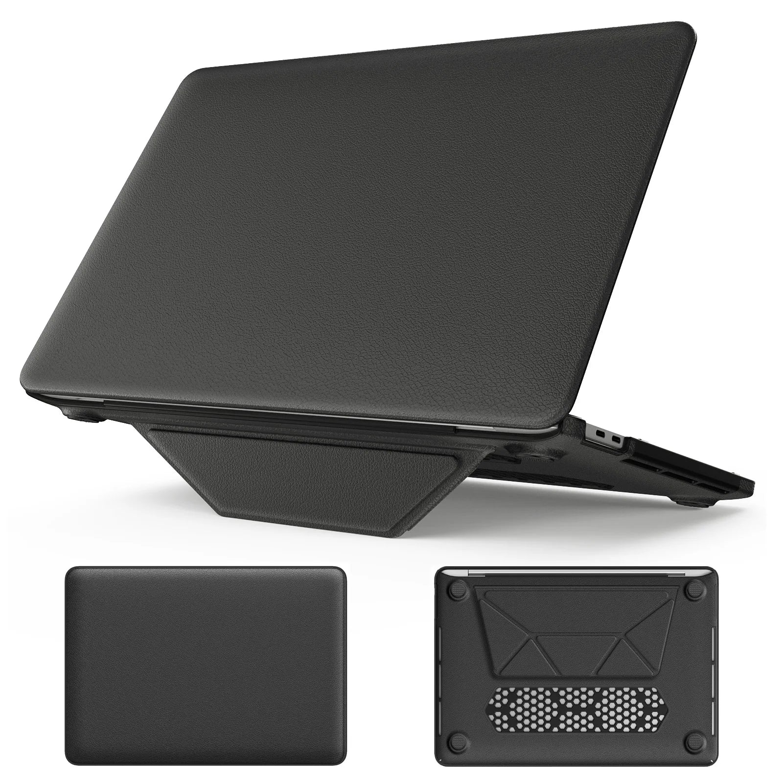 JMT-678986 Pink PU Kickstand Cover Compatible with MacBook Pro 13 (A2338 M1/M2, A2289, A2251, A2159, A1989, A1706, A1708)