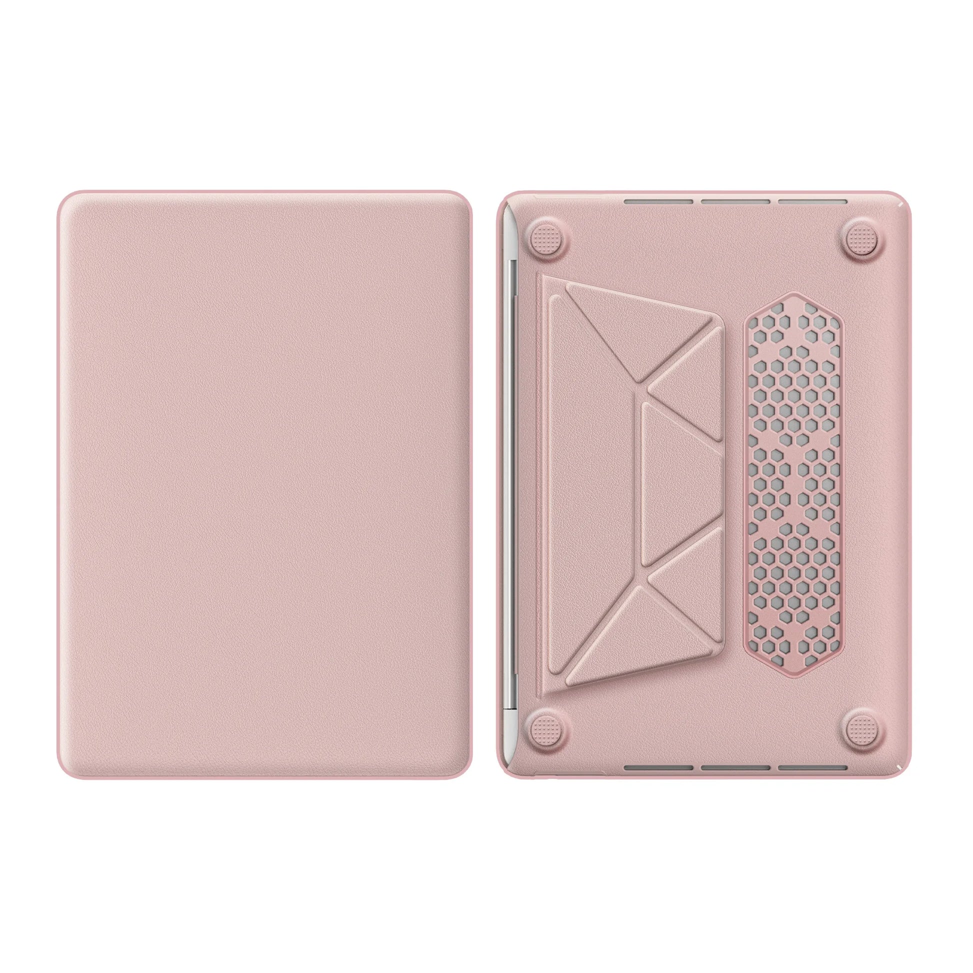 JMT-678986 Pink PU Kickstand Cover Compatible with MacBook Pro 13 (A2338 M1/M2, A2289, A2251, A2159, A1989, A1706, A1708)