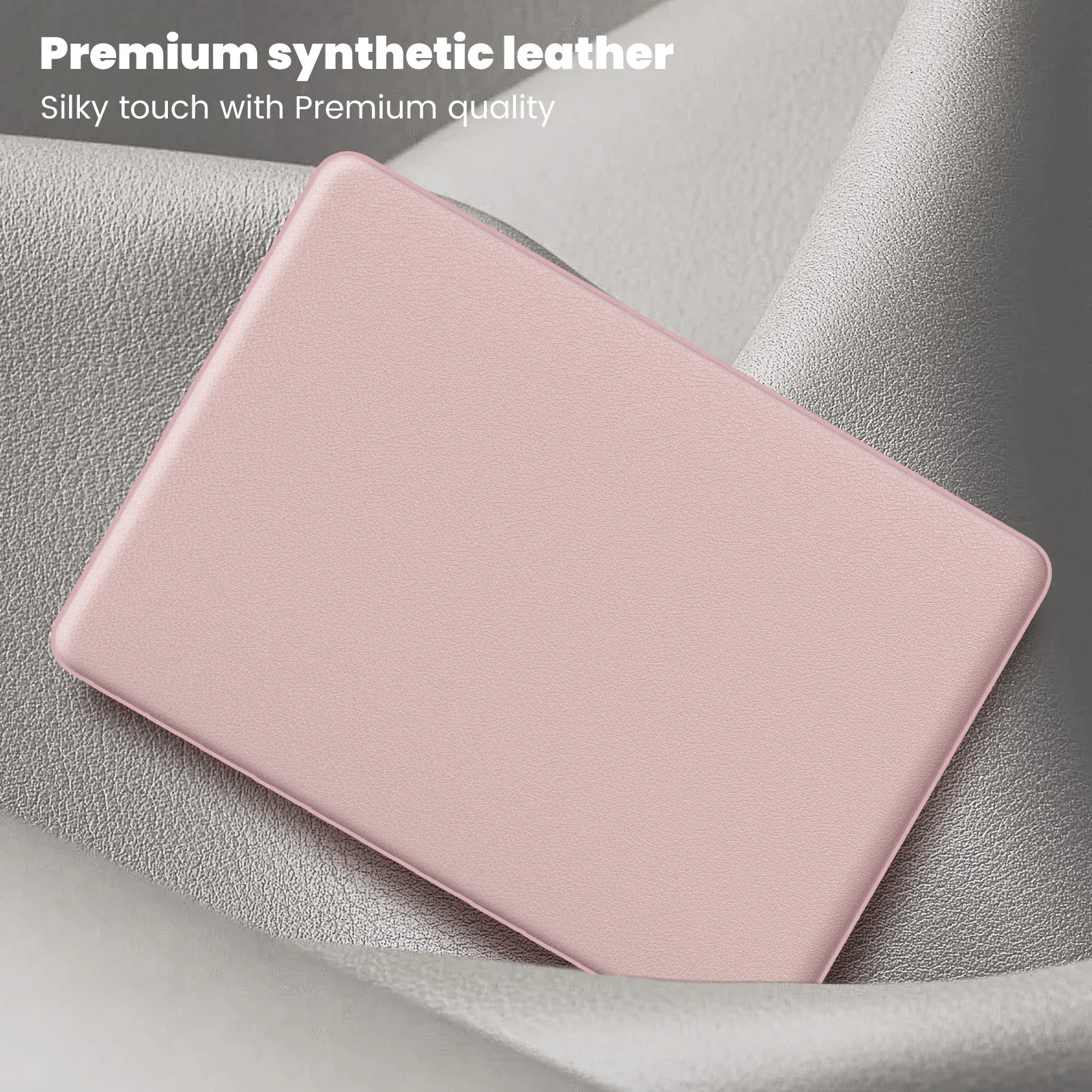 JMT-678986 Pink PU Kickstand Cover Compatible with MacBook Pro 13 (A2338 M1/M2, A2289, A2251, A2159, A1989, A1706, A1708)