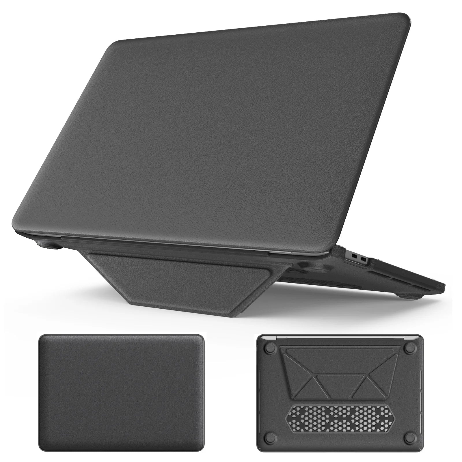 JMT-678986 Pink PU Kickstand Cover Compatible with MacBook Pro 13 (A2338 M1/M2, A2289, A2251, A2159, A1989, A1706, A1708)
