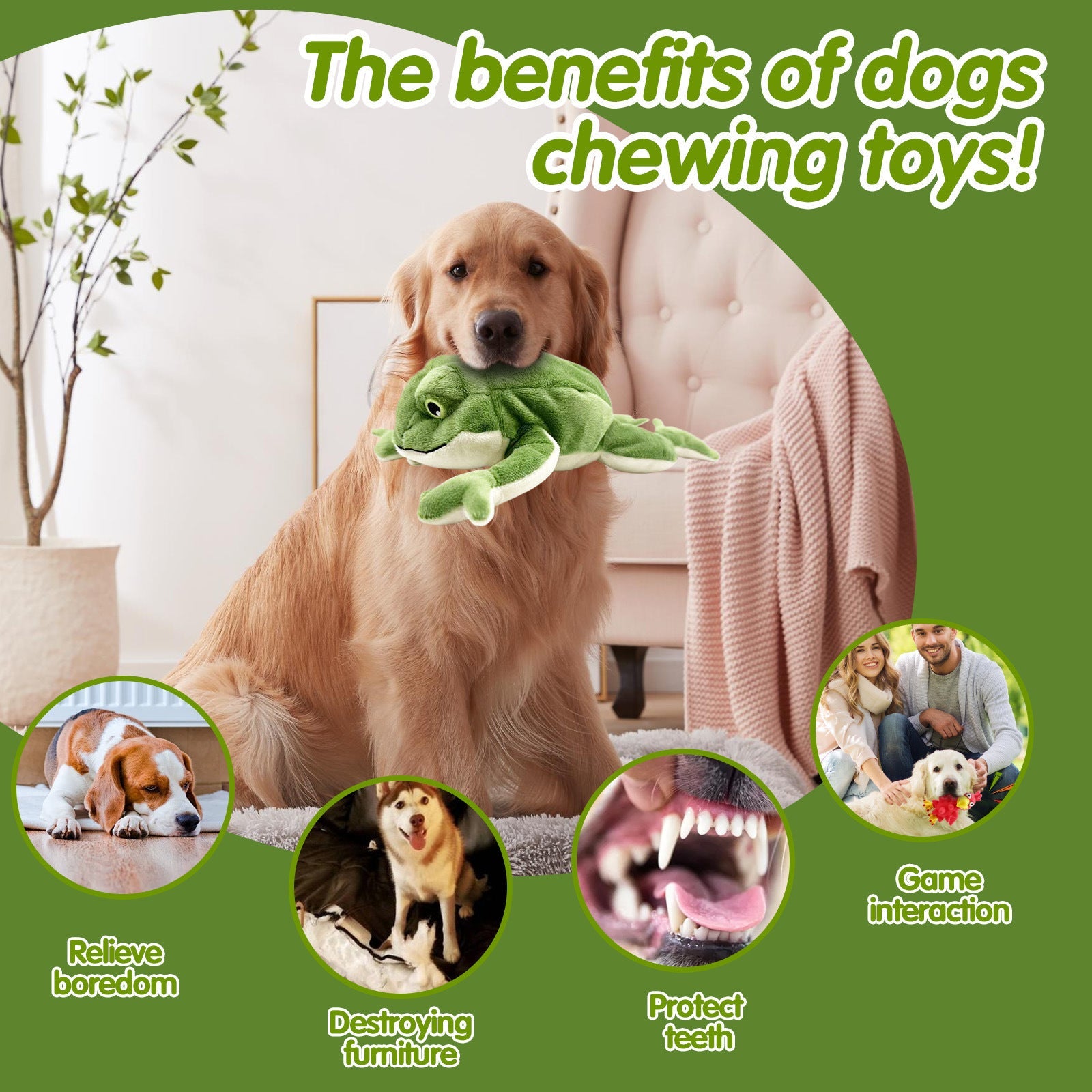 JMT-678986 Plush Dog Toy with Sound and Bite Resistance - Golden Retriever Design, 27x16x5cm, 57g