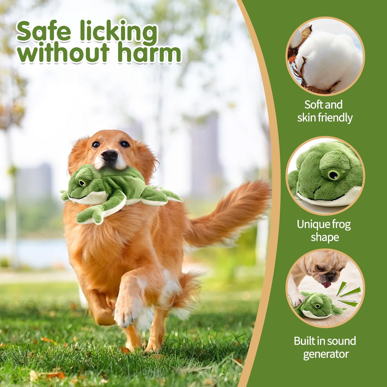 JMT-678986 Plush Dog Toy with Sound and Bite Resistance - Golden Retriever Design, 27x16x5cm, 57g