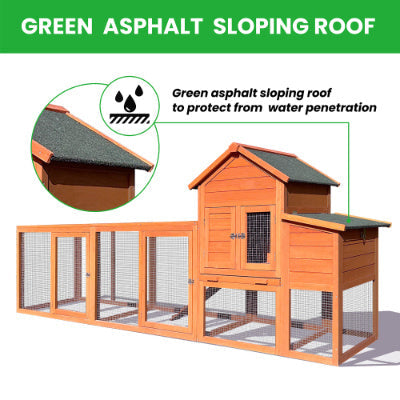 JMT-679178 Outdoor Chicken Coop with Nest Box and Secure Perch, Spacious Wooden Poultry Cage for 2-4 Chickens