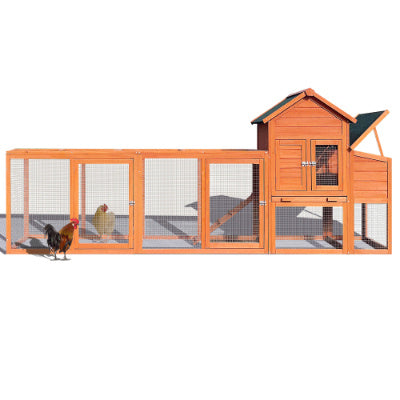 JMT-679178 Outdoor Chicken Coop with Nest Box and Secure Perch, Spacious Wooden Poultry Cage for 2-4 Chickens