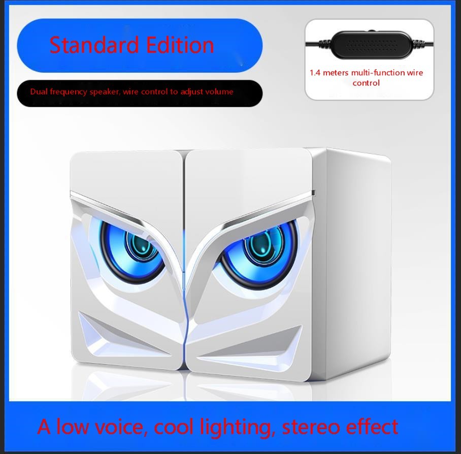 JMT-679498 Dual Desktop Speakers with AC and Battery Power Supply - Black & White Options