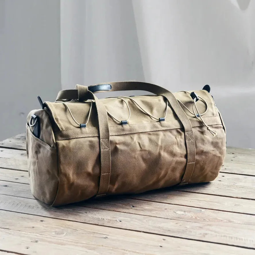 JMT-679562 Versatile 30L Motorcycle Duffel Bag - Waterproof Canvas Tail Bag with Multiple Pockets and Zipper Closure
