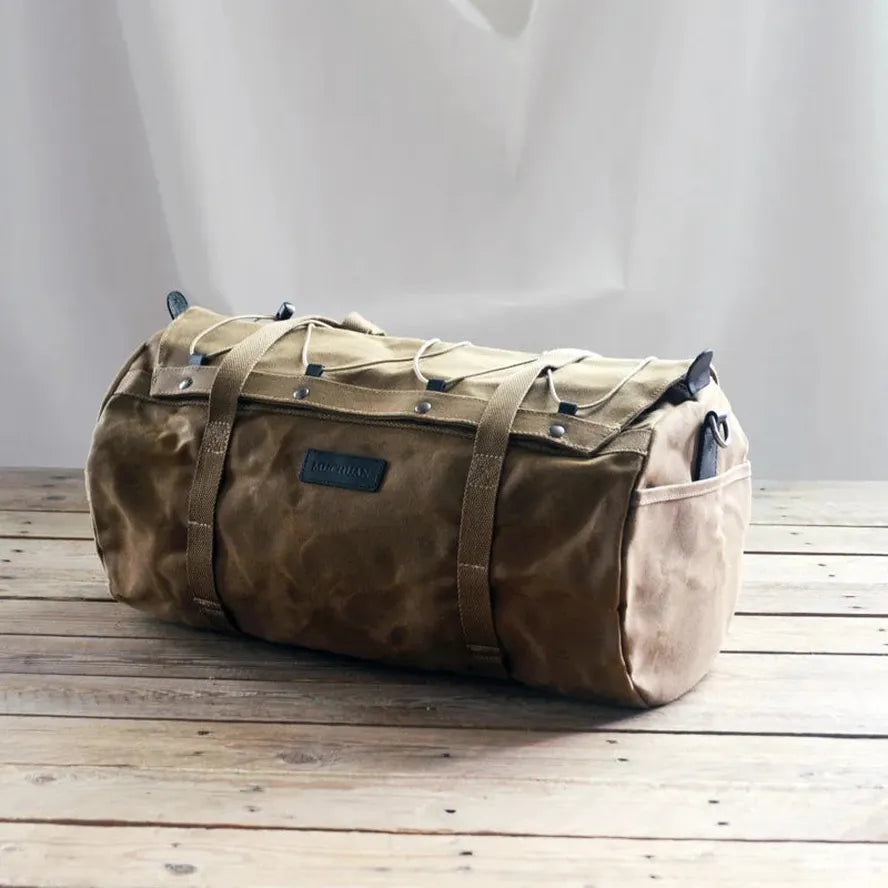 JMT-679562 Versatile 30L Motorcycle Duffel Bag - Waterproof Canvas Tail Bag with Multiple Pockets and Zipper Closure