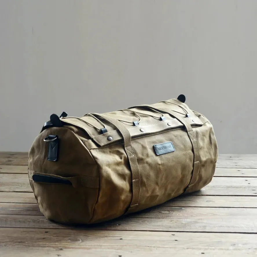 JMT-679562 Versatile 30L Motorcycle Duffel Bag - Waterproof Canvas Tail Bag with Multiple Pockets and Zipper Closure