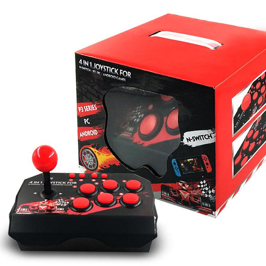 JMT-679626 4 in 1 Wired Game Controller for N-Switch - USB Connection, 3m Cable Length, ABS Material, Black