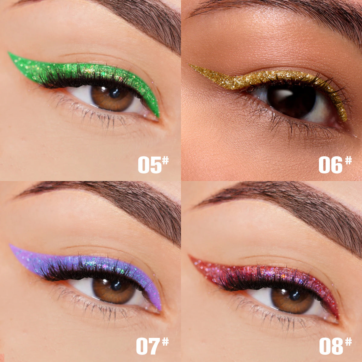 JMT-679754 8-Piece Liquid Glitter Eyeliner Set – Waterproof, Long-Lasting, Easy Application