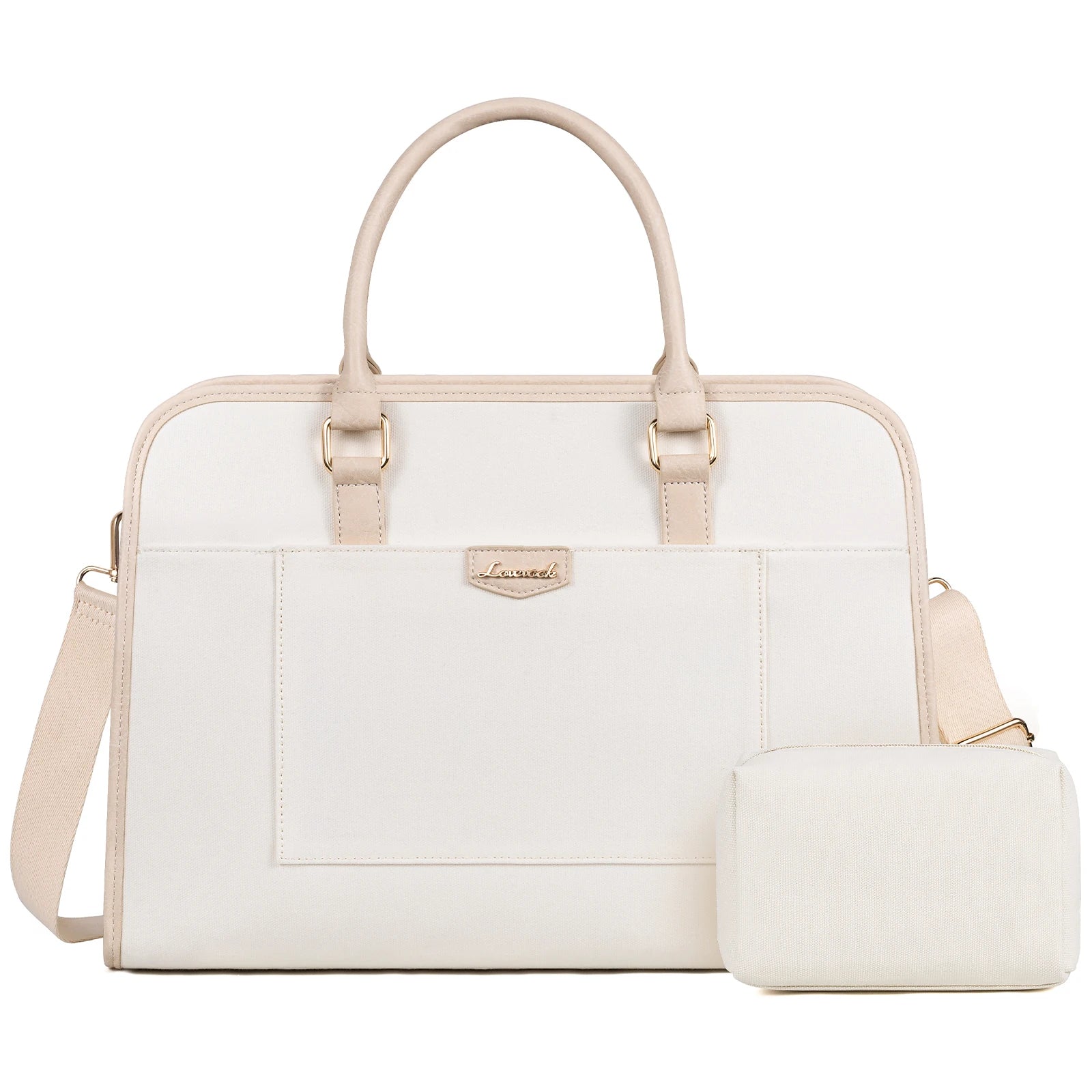 JMT-680138 Stylish Large 2-Piece Handbag Set for Women - 15.6 inch Canvas Laptop Tote and Briefcase