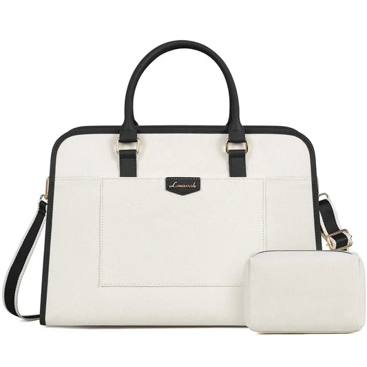 JMT-680138 Stylish Large 2-Piece Handbag Set for Women - 15.6 inch Canvas Laptop Tote and Briefcase