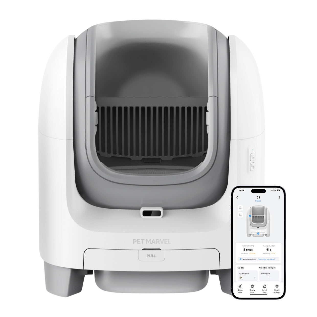 JMT-680330 Large Open Top Smart WiFi Self-Cleaning Cat Litter Box with Bio-Enzyme Deodorization