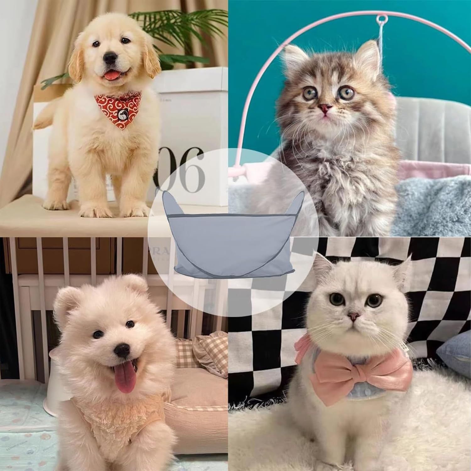 JMT-680394 Adjustable Waterproof Grooming Cape for Easy Pet Hair Catching and Trimming