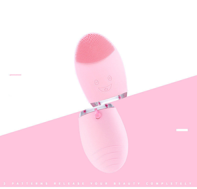 JMT-680458 Ultrasonic Electric Facial Cleansing Brush - 3 Gear Positions, Lightweight Pink Design