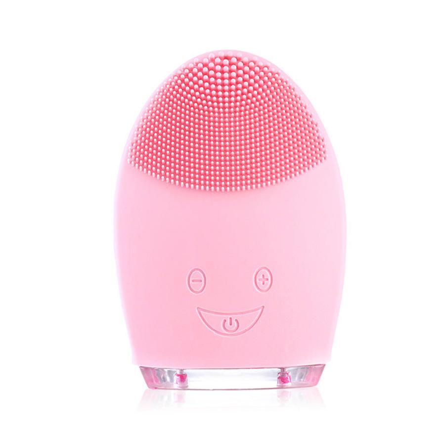 JMT-680458 Ultrasonic Electric Facial Cleansing Brush - 3 Gear Positions, Lightweight Pink Design