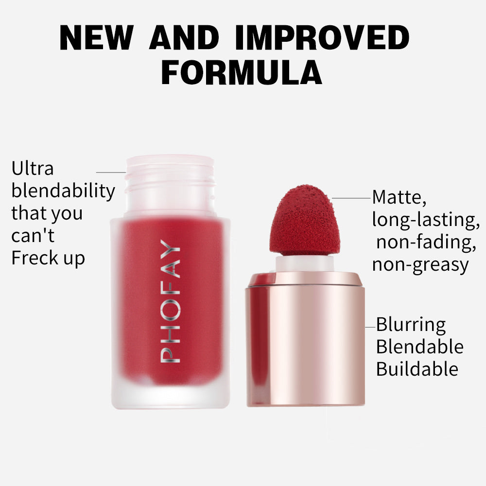 JMT-680586 Long-Lasting Matte Mousse Liquid Blush - 4.8 ML, Non-Fading Formula for Seamless Application